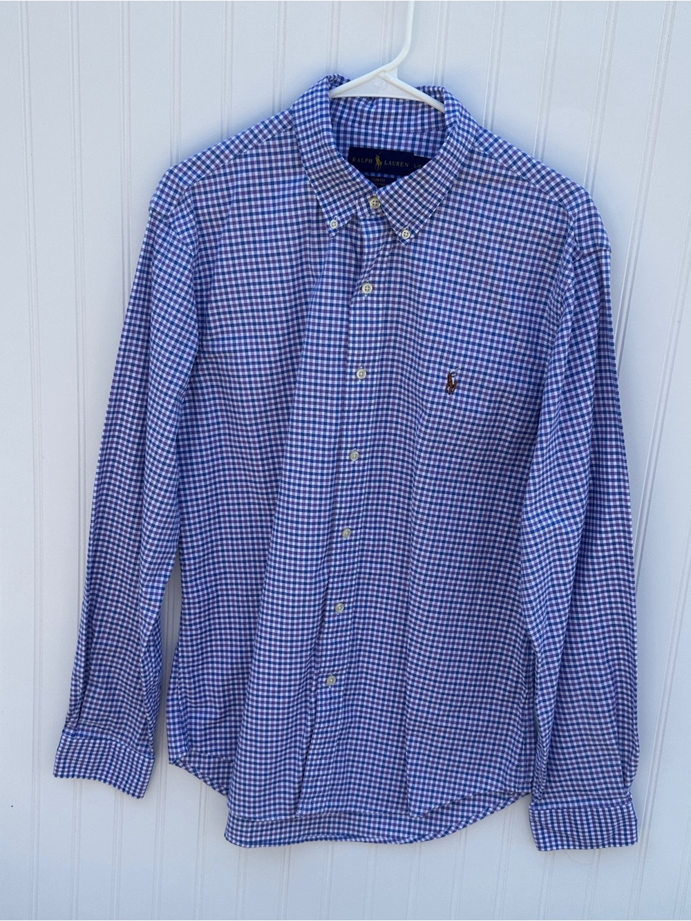 Ralph Lauren Blue and Purple Gingham Button-Down Shirt - Men's